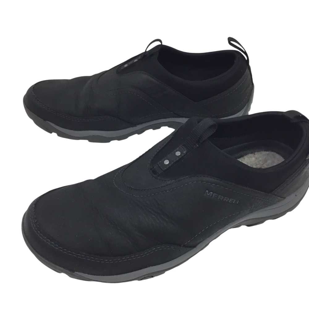 Merrell Bracken Insulated Nubuck Leather Waterproof Hiking Shoes Black - Picture 1 of 14